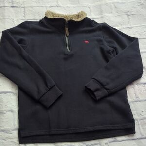 Carter's Boys Black Quarter Zip Sweater with Sherpa Collar Suze 12/12A